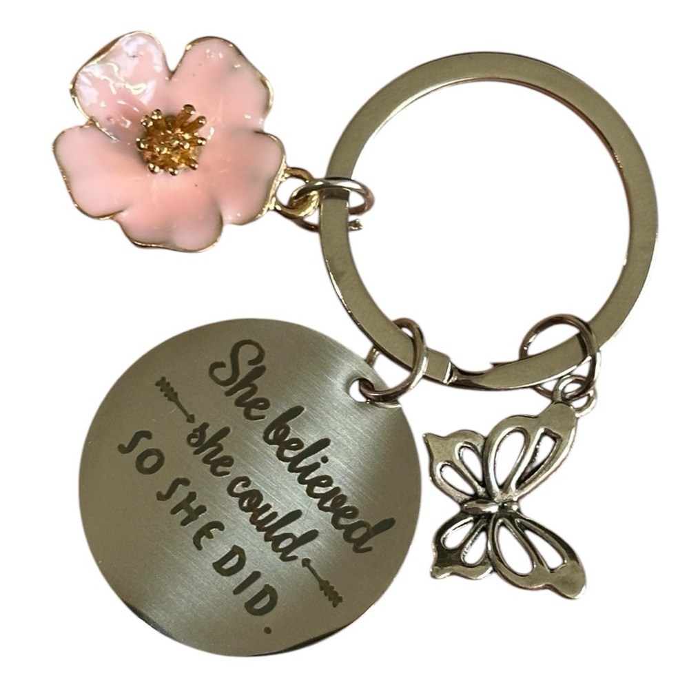 Women’s Motivational Empowerment Keychain Bag Charm Inspirational Strength